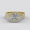 3.0ct Certified Round Diamond Halo Gold Engagement Bridal Set - 05GG86